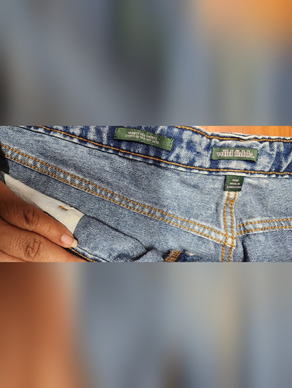 Wild Fable Distressed Jean Shorts Sz 14W Women Blue Jeans Pre-Owned - Picture 3 of 7